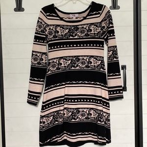 GB Girls Pink and Black Sweater Dress